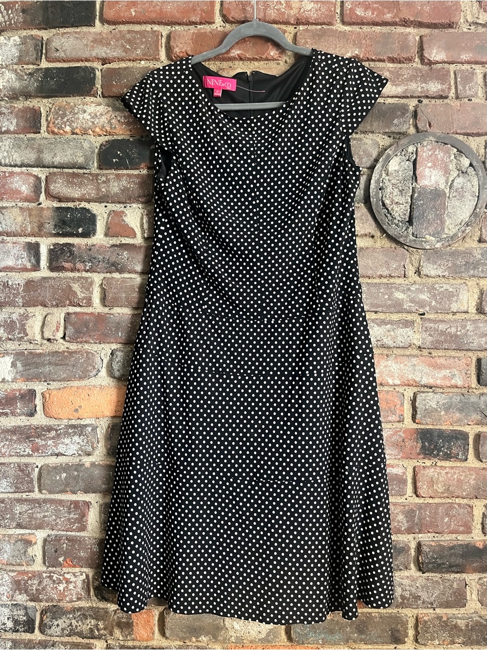 Nine & Co. Vintage 90’a Black and White Polka Dot Fit-and-Flare Dress